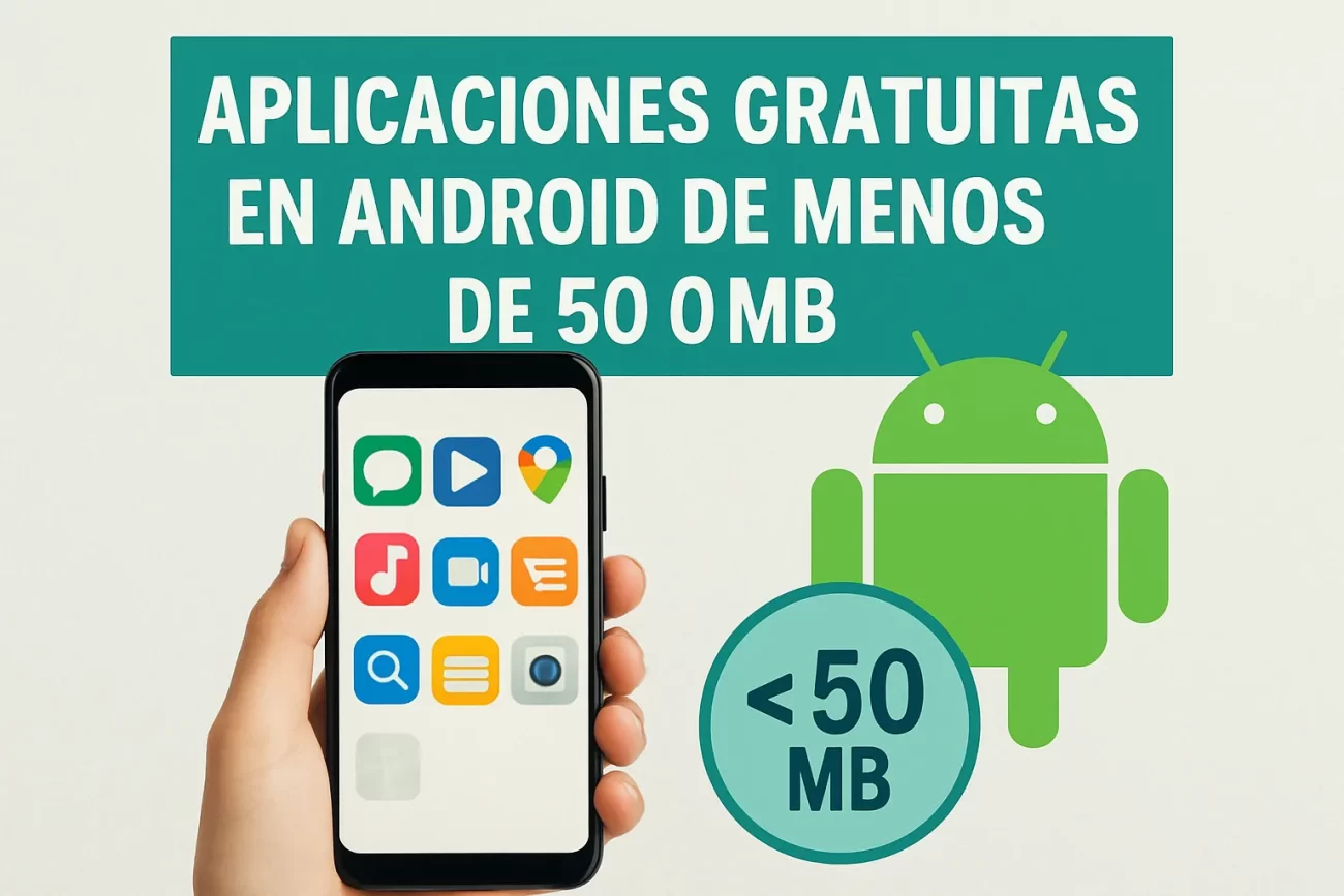 aplicaciones gratuitas en Android de menos de 50 MB