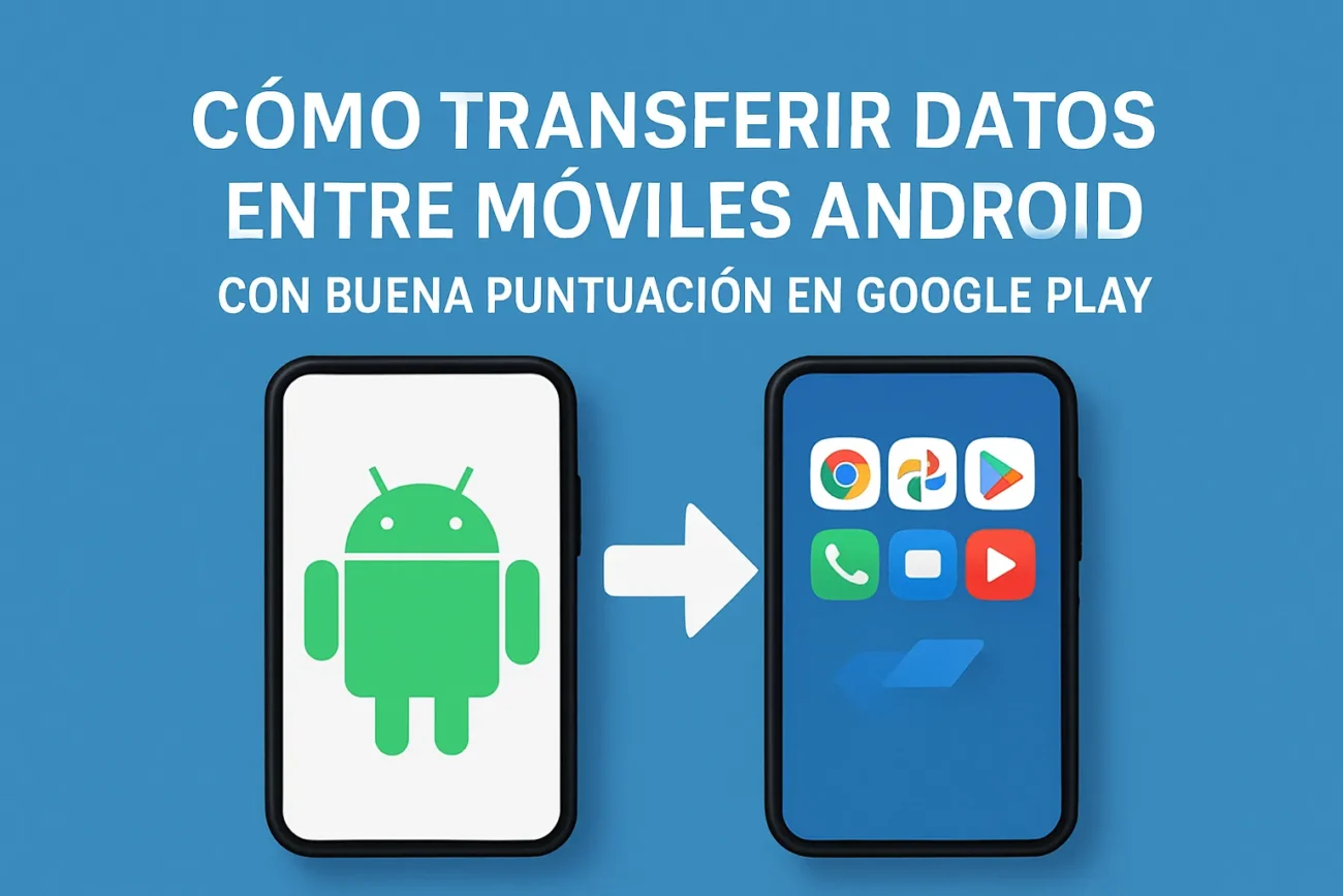 cómo transferir datos entre móviles Android con buena puntuación en Google Play